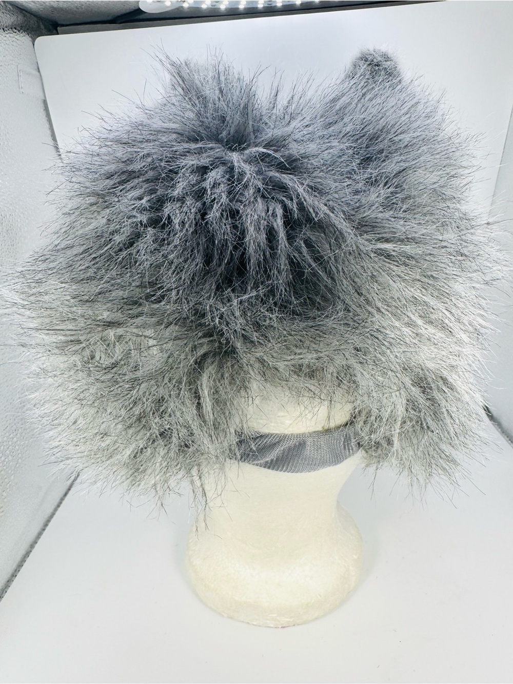 Wolf Head Green Trading Plush Hat Cap Realistic Costume Creative Play Adult Size - Picture 3 of 6